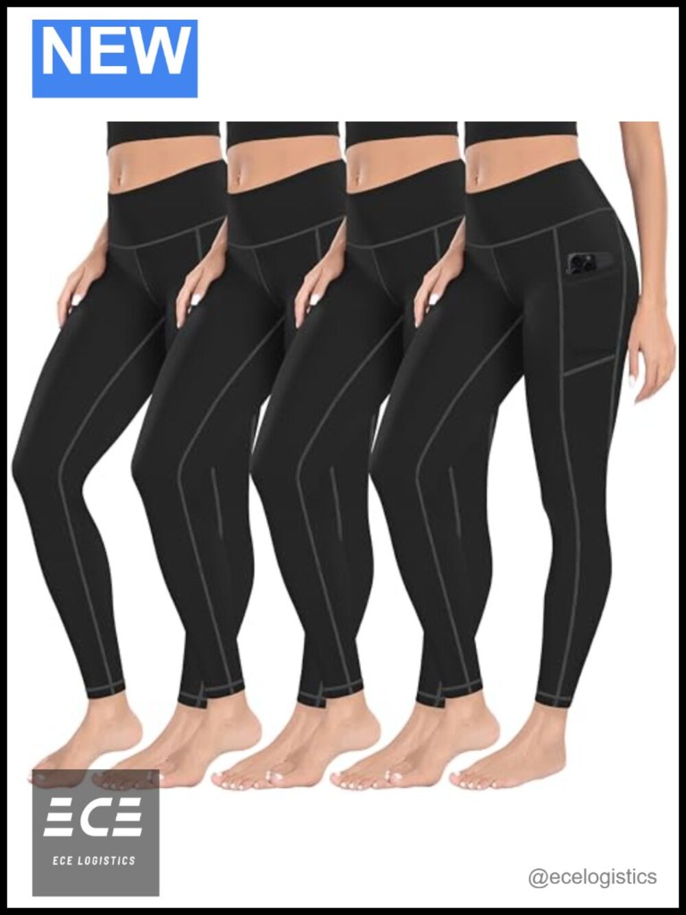 High Waist Yoga Leggings with Pockets Tummy Control Workout Pants